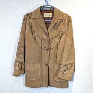 Vintage 1960’s Fringed Leather Jacket Size Medium Winnipeg Leather
